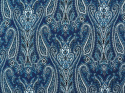 niebieski jedwab w orientalny wzór paisley