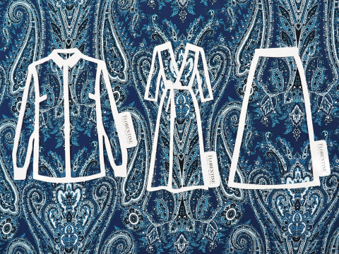 niebieski jedwab w orientalny wzór paisley niebieski jedwab w orientalny wzór paisley