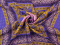 Jedwab wytłaczany - Lampart i ornamenty fiolet [panel 0,9 m]
