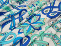 lycra w abstrakcyjne, niebieskie rozety Pucci