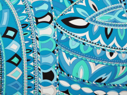 Lycra sygnowana - Abstrakcyjne ornamenty niebieskie