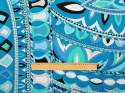 lycra w abstrakcyjne, niebieski ornamenty Pucci