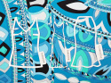 lycra w abstrakcyjne, niebieski ornamenty Pucci