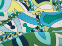 lycra w abstrakcyjne, niebiesko zielone ornamenty Pucci