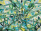 Lycra sygnowana - Abstrakcyjne ornamenty niebiesko-zielone