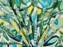 lycra w abstrakcyjne, niebiesko zielone ornamenty Pucci
