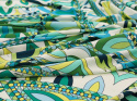 lycra w abstrakcyjne, niebiesko zielone ornamenty Pucci