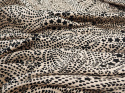 piaskowa wiskoza paisley z czarnych kropek