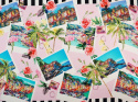 jasny różowy jedwab w pocztówki z Portofino