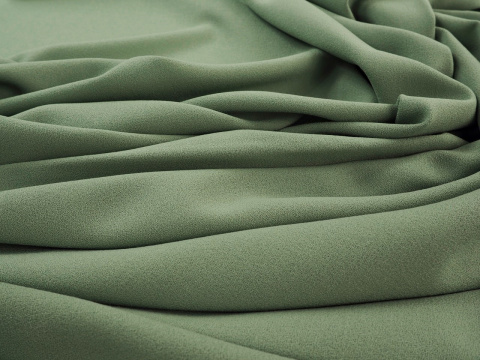 krepa wełniana w kolorze szałwiowym