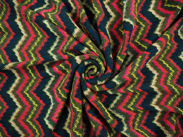 Wełna Missoni - Zielono-różowy zygzak