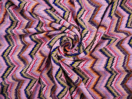 Wełna Missoni z lurexem - Różowy zygzak