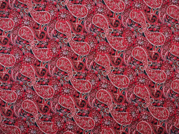 Wiskoza - Paisley nasycona malina