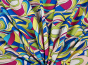 wiskoza w abstrakcyjny, witrażowy wzór w kolorowe elipsy