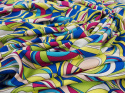 wiskoza w abstrakcyjny, witrażowy wzór w kolorowe elipsy