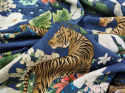 niebieska wiskoza w tygrysy w stylu orientalnym
