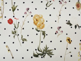 Jedwab z bawełną - Polne kwiaty i groszki