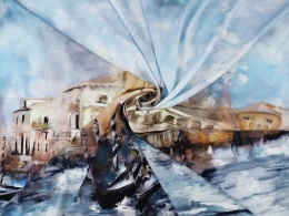 panel jedwabny w pejzaż Wenecji