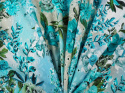 bawełna ażurowa w niebieskie kwiaty