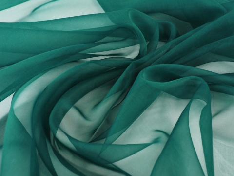 organza jedwabna w kolorze ciemnym morskim organza jedwabna w kolorze ciemnym morskim