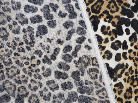 naturalny len w cętki pantery