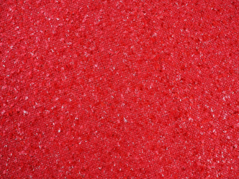 czerwona chanelka ze srebrną, lurexową nitką