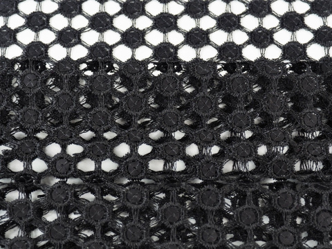 czarna siatka koronkowa z cekinami