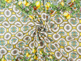 panel bawełny w żółte, marokańskie kafle i cytryny
