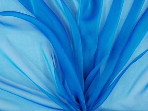 jedwab szyfon niebieski