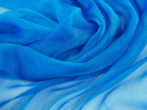 jedwab szyfon niebieski