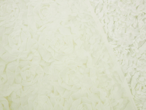 kremowy tiul w przestrzenne aplikacje płatków róż