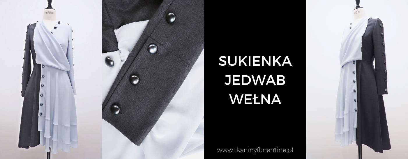 sukienka jedwab welna